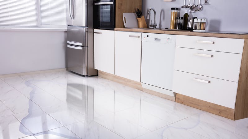 water leak in kitchen