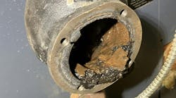 This clogged control is a float-type low water cutoff, a float mounted outside the boiler heat exchanger that senses how much water is in the boiler. This clogged control is a float-type low water cutoff, a float mounted outside the boiler heat exchanger that senses how much water is in the boiler.