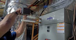 A closer view of the AQUECOIL® Hydronic Heating unit. A closer view of the AQUECOIL® Hydronic Heating unit.