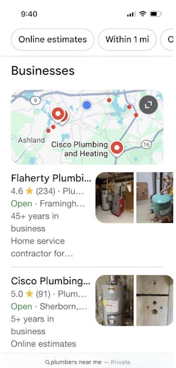 Google Business screenshot Google Business screenshot