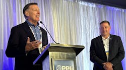 Steve Sandstrum expresses his thanks for receiving his Lifetime Achievement Award to the PPI membership during the association’s October 2025 meeting as PPI President David Fink looks on. Steve Sandstrum expresses his thanks for receiving his Lifetime Achievement Award to the PPI membership during the association’s October 2025 meeting as PPI President David Fink looks on.