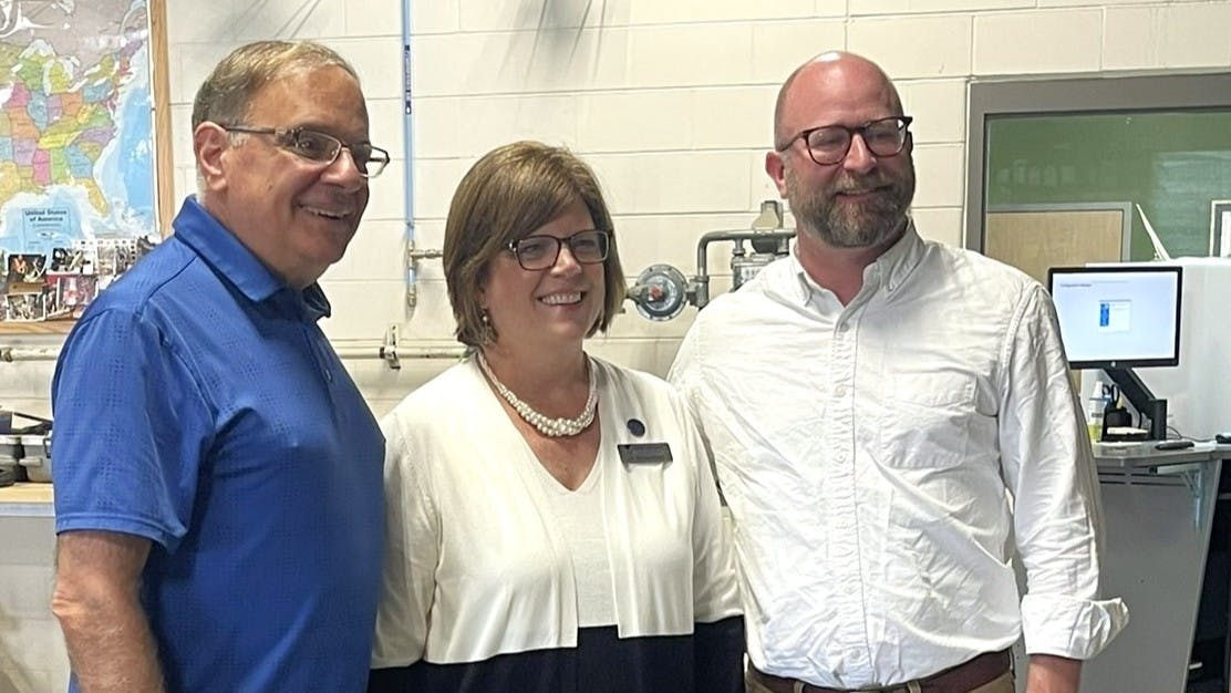 Green Bay Mayor Eric Genrich (right) with the president of NWTC, the college hosting the training classes, Dr. Kristen Raney and PPI&rsquo;s Camille George Rubeiz (left).