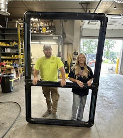 Purdue University engineering students Dylan Wyatt and Carly Wilkerson with a completed HDPE final project. Purdue University engineering students Dylan Wyatt and Carly Wilkerson with a completed HDPE final project.