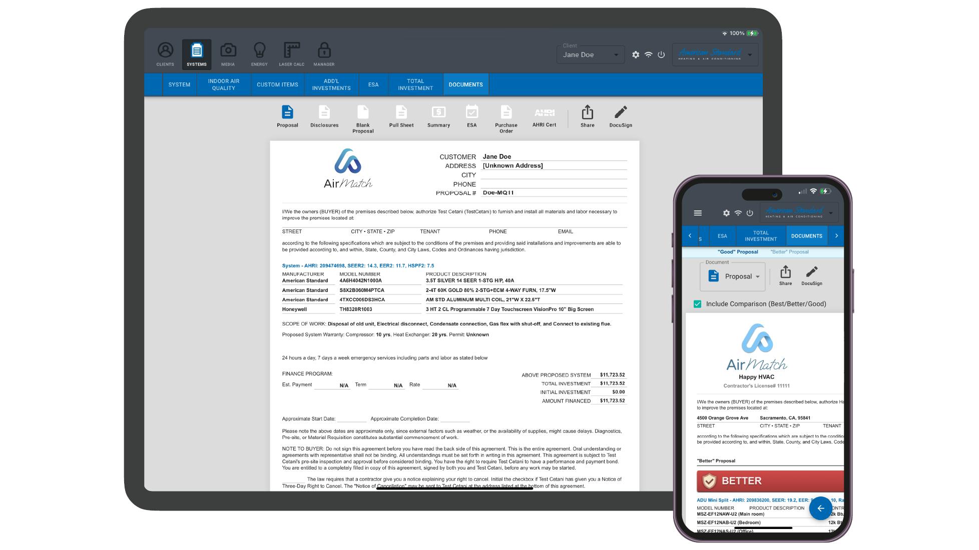 AirMatchPro dashboard.