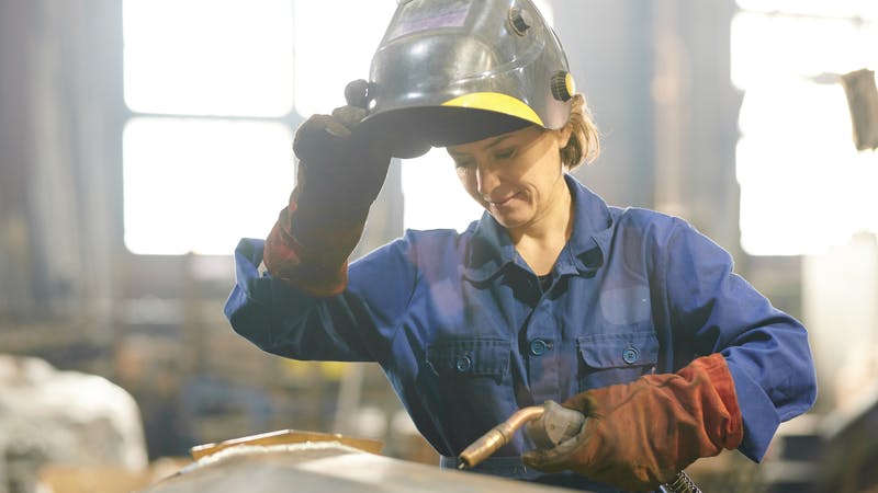woman welding
