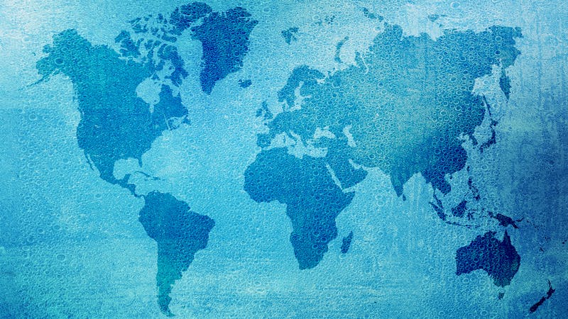 world map (wet)