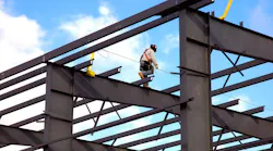 construction worker on a building construction worker on a building