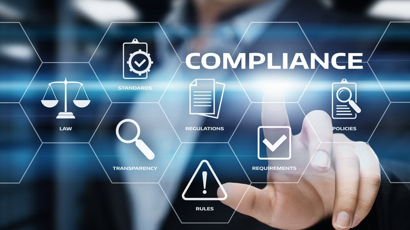 Compliance Rules Law Regulation Policy Business Technology concept.