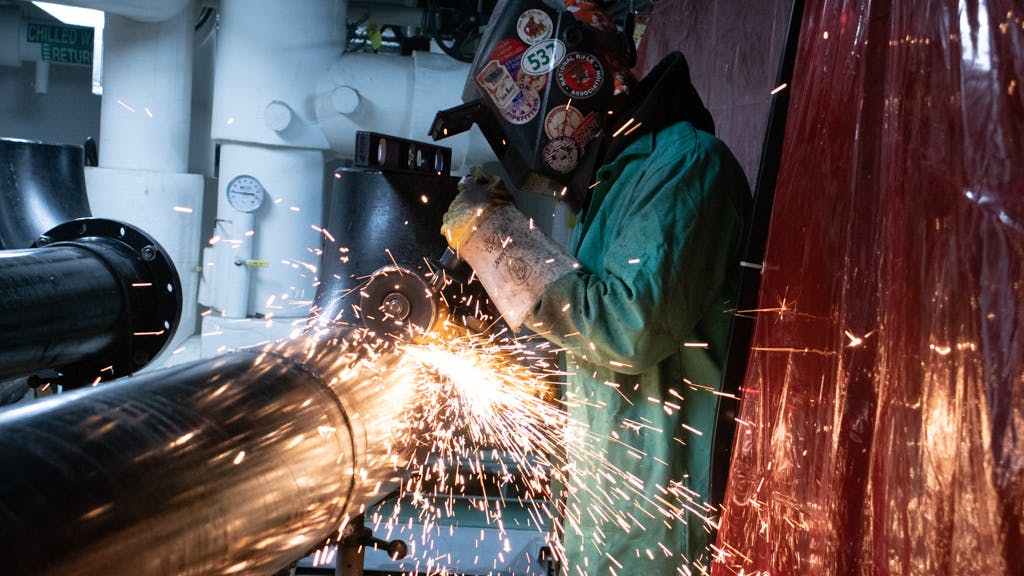 In the prefabrication shop at J. C. Cannistraro.