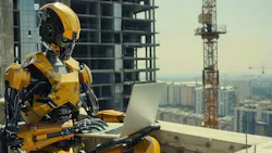 Robot on the job site. Robot on the job site.