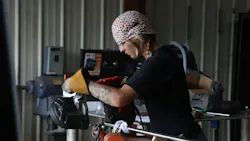 An Egan technician in the machine shop. An Egan technician in the machine shop.