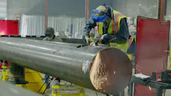Harris tech working large diameter pipe. Harris tech working large diameter pipe.