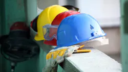 PPE on a construction site. PPE on a construction site.