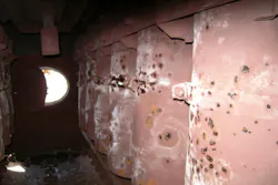 Pitting corrosion on steam drum separators. Pitting corrosion on steam drum separators.