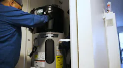A Voltex 120V HPWH being installed. A Voltex 120V HPWH being installed.