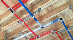 PEX tubing for hot and cold water. PEX tubing for hot and cold water.