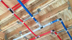 PEX tubing for hot and cold water. PEX tubing for hot and cold water.