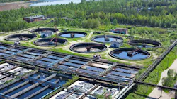 wastewater treatment facility seen from the above wastewater treatment facility seen from the above