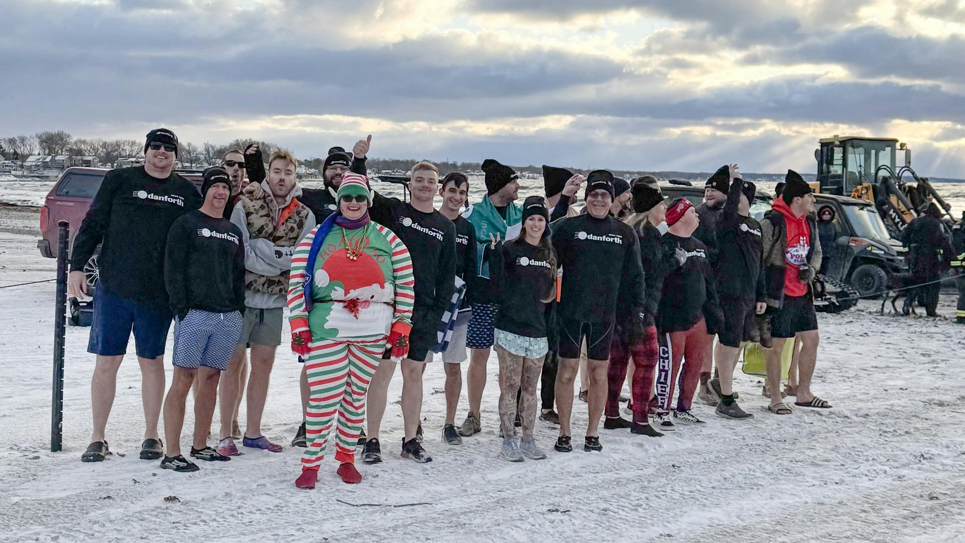 John W. Danforth team members pose before the Polar Plunge in Buffalo, NY.