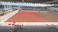 Radiant tubing mid-installation, as seen from the stands of the new stadium. Radiant tubing mid-installation, as seen from the stands of the new stadium.