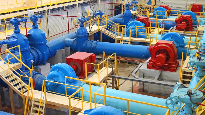 Municipal water pumping station.