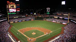 A night game at Citizens Bank Park, home of the Philadelphia Phillies. A night game at Citizens Bank Park, home of the Philadelphia Phillies.