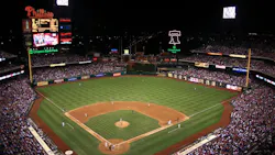 A night game at Citizens Bank Park, home of the Philadelphia Phillies. A night game at Citizens Bank Park, home of the Philadelphia Phillies.