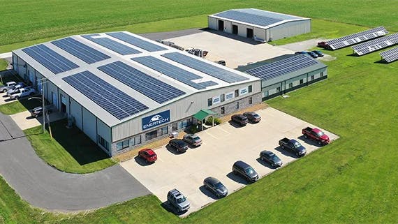 An aerial view of the Enertech HQ.