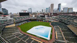 Uponor tarp at Target Field. Uponor tarp at Target Field.