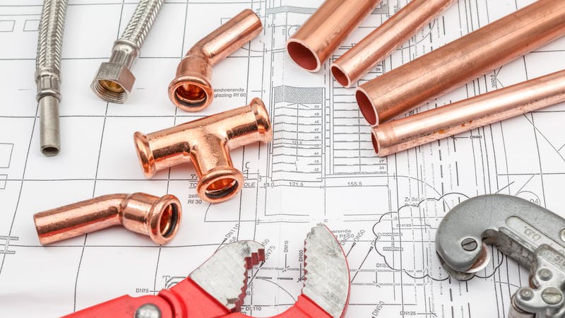 Pipe, fittings and plumbing tools