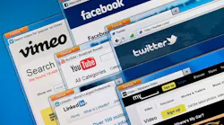 Social media web sites on a computer screen