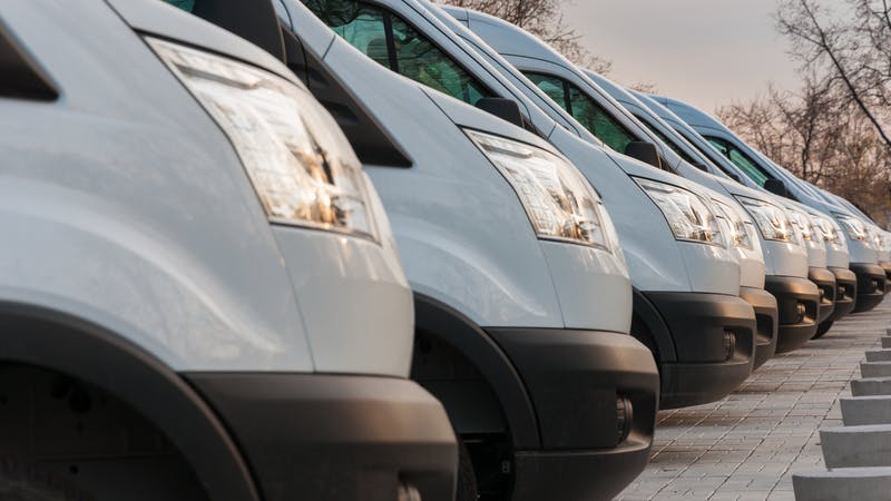 fleet of service vehicles