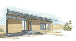 Bio-Regional Shelter, exterior. Bio-Regional Shelter, exterior.