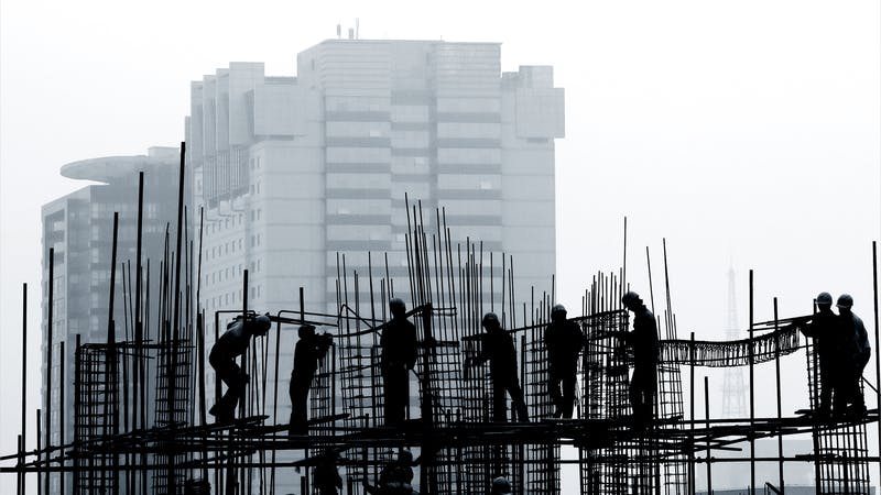 construction workers on the job site.
