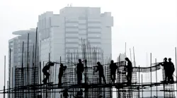 construction workers on the job site.