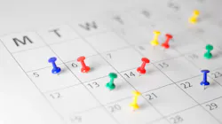 scheduling via calendar and push pins scheduling via calendar and push pins