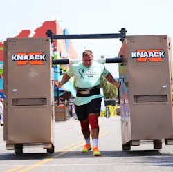 Carrying two KNAACK DATAVAULT boxes during the World's Strongest Man competition. Carrying two KNAACK DATAVAULT boxes during the World's Strongest Man competition.