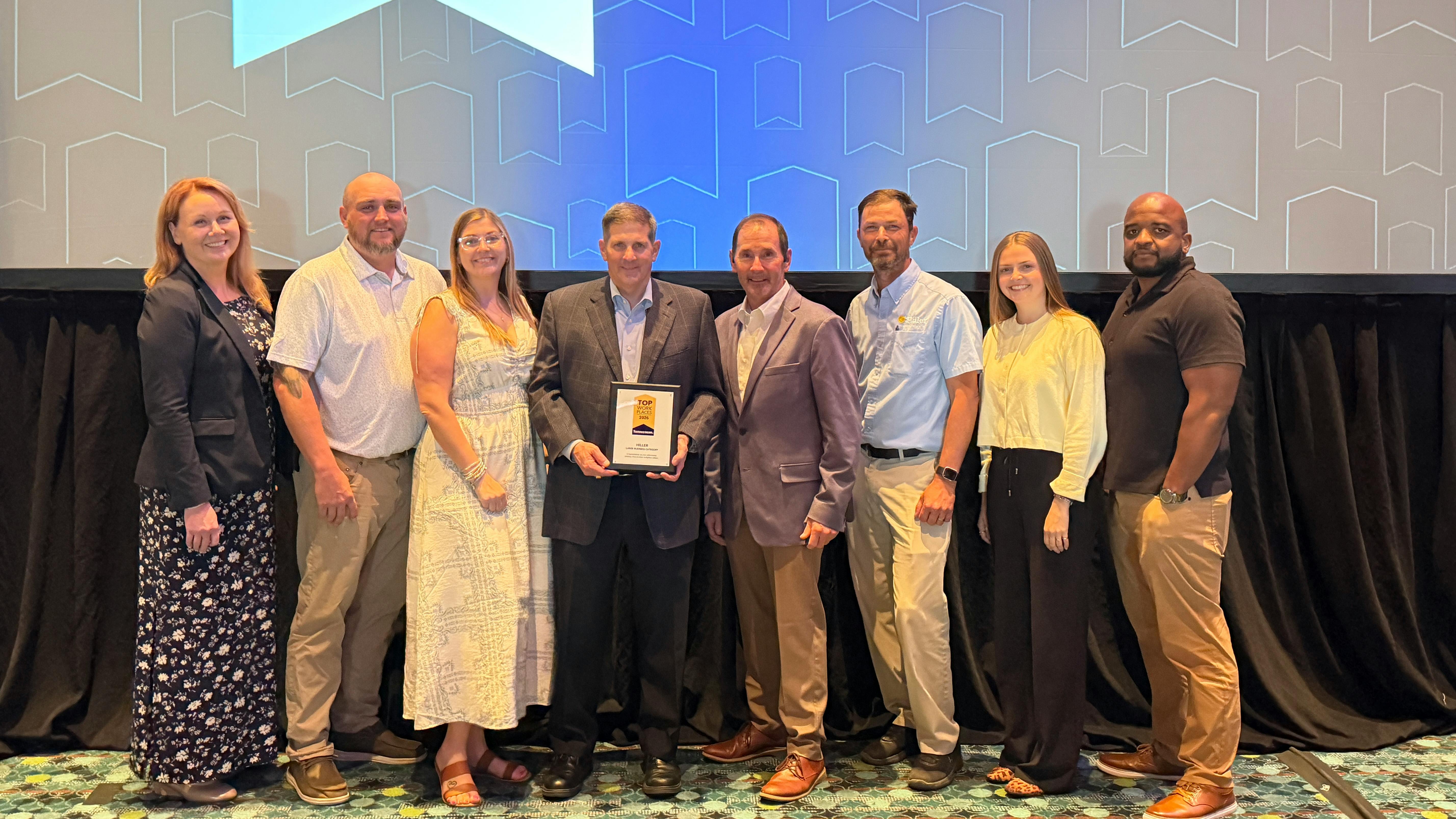 Representatives from Hiller joined other winning businesses at Nashville&rsquo;s Music City Center to celebrate and receive their awards.