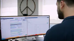 A contractor using the BuildOps platform. A contractor using the BuildOps platform.