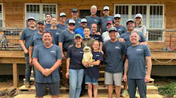 The Brown family along with project volunteers at their Willis, VA home.
