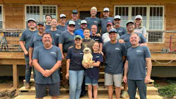 The Brown family along with project volunteers at their Willis, VA home. The Brown family along with project volunteers at their Willis, VA home.