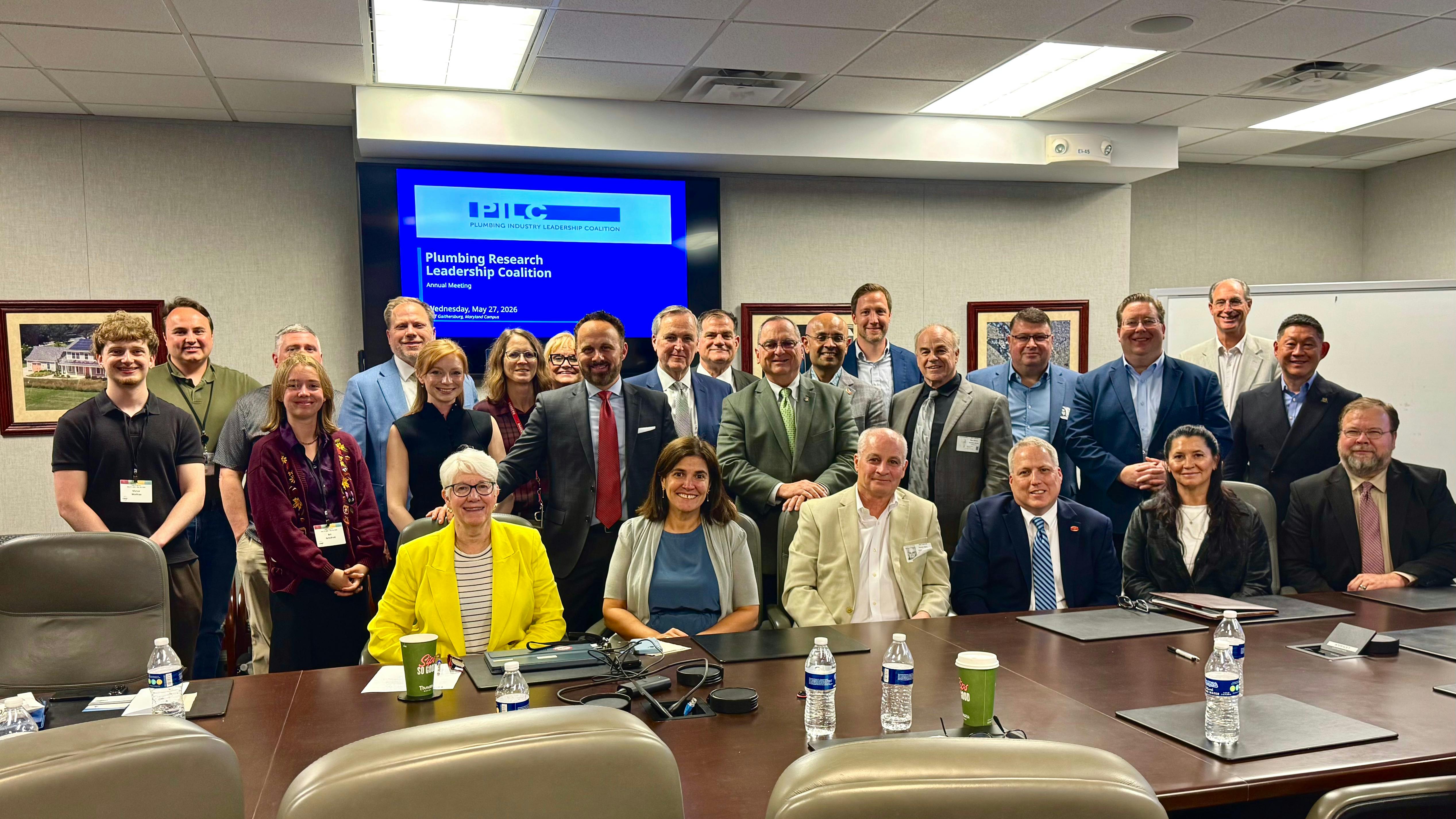 The assembled Plumbing Industry Leadership Coalition, including members of PHCC, PMI, IAPMO, ASPE and ARCSA.
