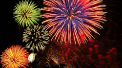 fireworks over water