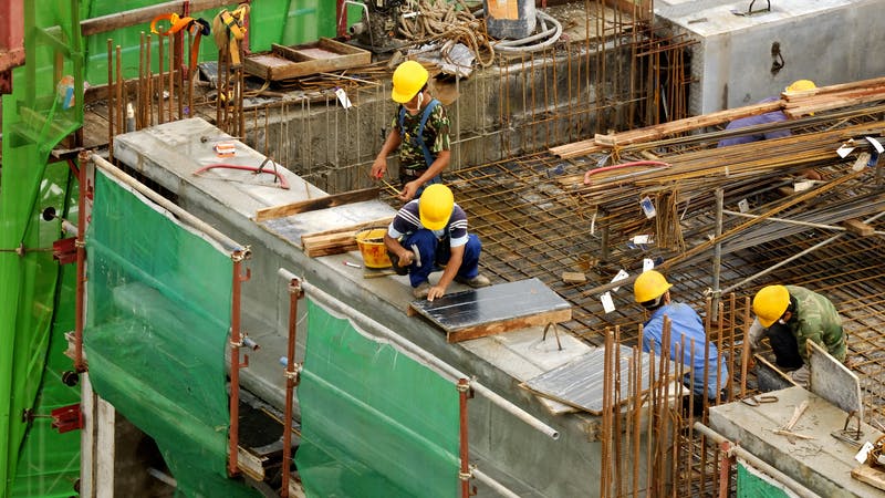 construction workers on the job site.