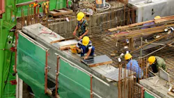 construction workers on the job site.