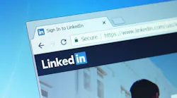Closeup of a LinkedIn window