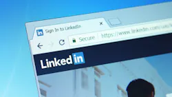 Closeup of a LinkedIn window