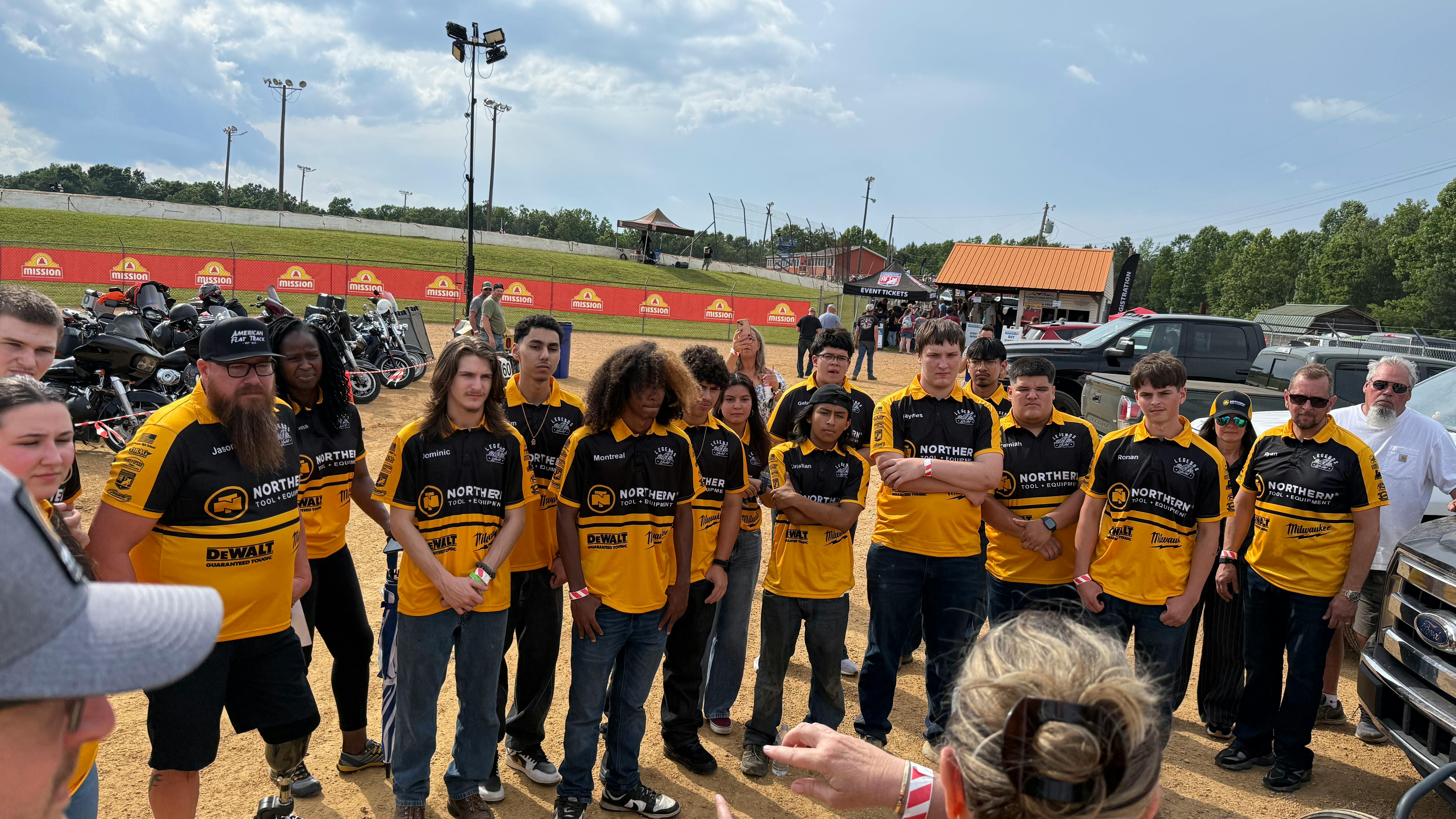 Students from Laverne High School make it out to the track in Hohenwald, TN.