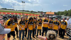 Students from Laverne High School make it out to the track in Hohenwald, TN.