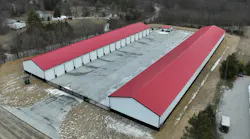 Overhead view of the self-storage facility.